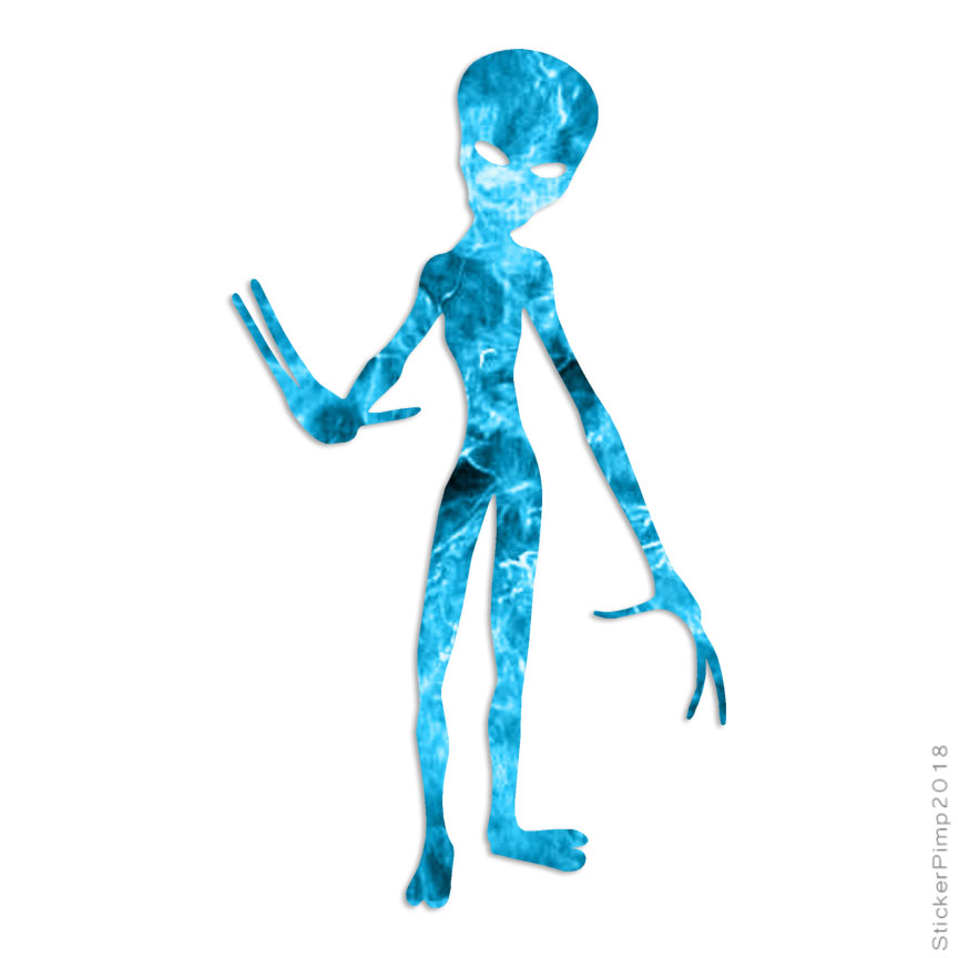 Alien E.T. Humanoid, Vinyl Decal Sticker, 40 Patterns & 3 Sizes, #1119