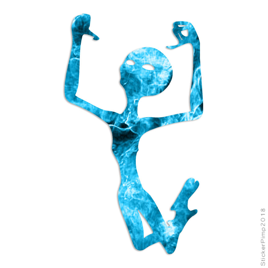 Alien Invader Humanoid, Vinyl Decal Sticker, 40 Patterns & 3 Sizes, #1123