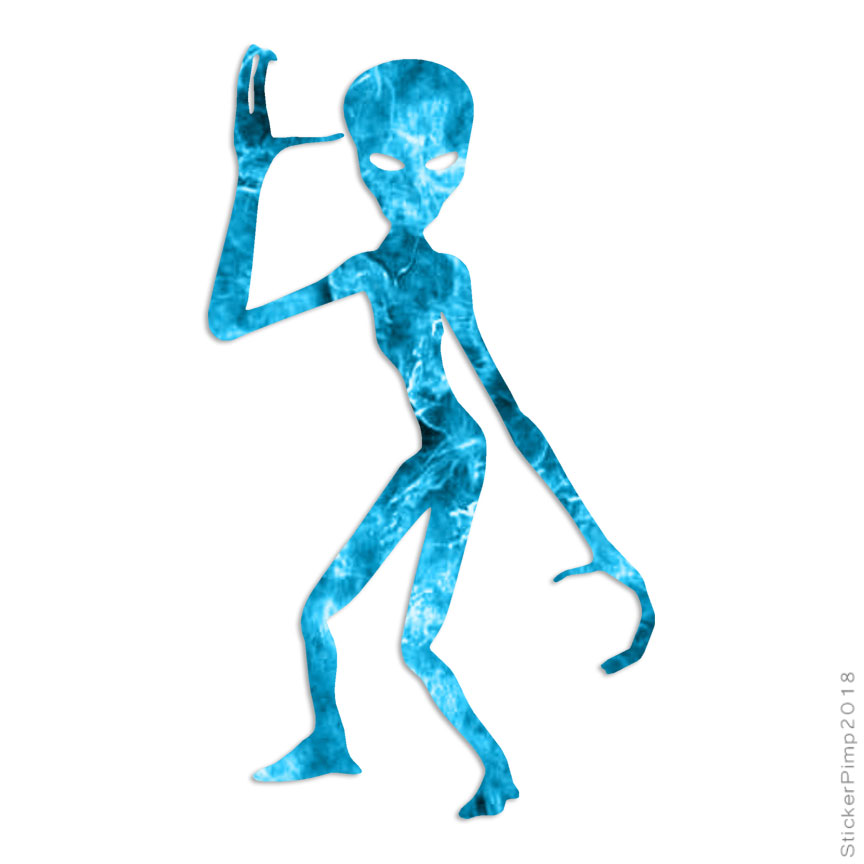 Alien Invader E.T., Vinyl Decal Sticker, 40 Patterns & 3 Sizes, #1126