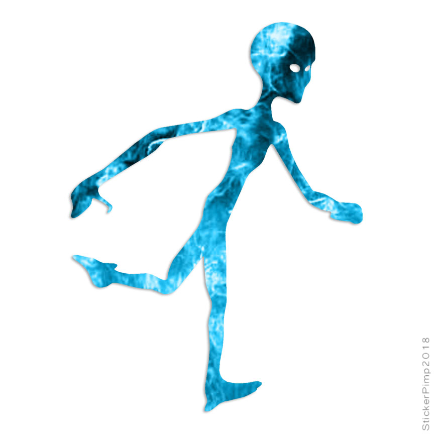 Alien Abductor, Vinyl Decal Sticker, 40 Patterns & 3 Sizes, #1131
