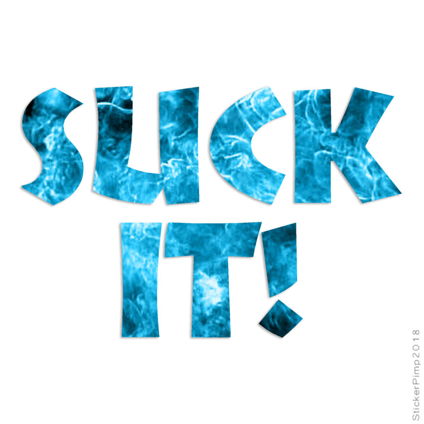 Suck It, Vinyl Decal Sticker, 40 Patterns & 3 Sizes, #1238