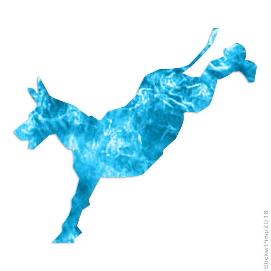 Donkey Mule Kicking, Vinyl Decal Sticker, 40 Patterns & 3 Sizes, #1311