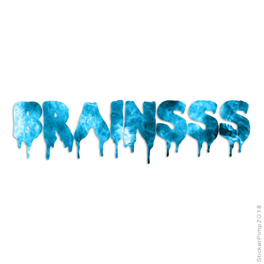 Brains Zombie, Vinyl Decal Sticker, 40 Patterns & 3 Sizes, #1549