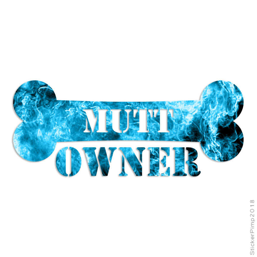 Mutt Owner Bone, Vinyl Decal Sticker, 40 Patterns & 3 Sizes, #1647