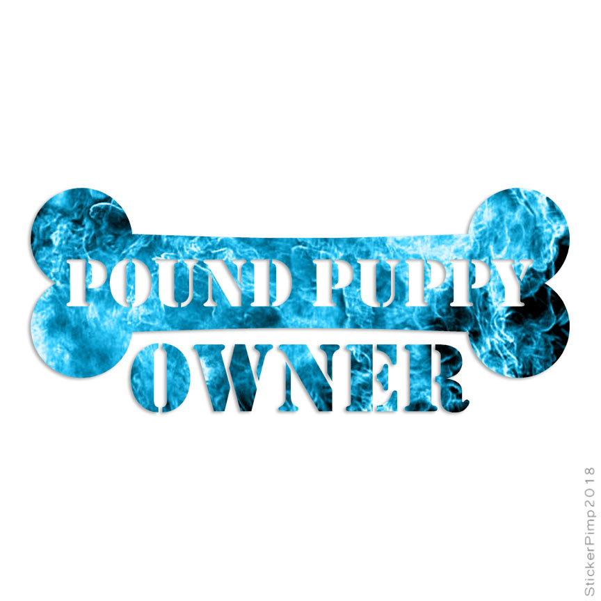 Pound Puppy Owner Bone, Vinyl Decal Sticker, 40 Patterns & 3 Sizes, #1648