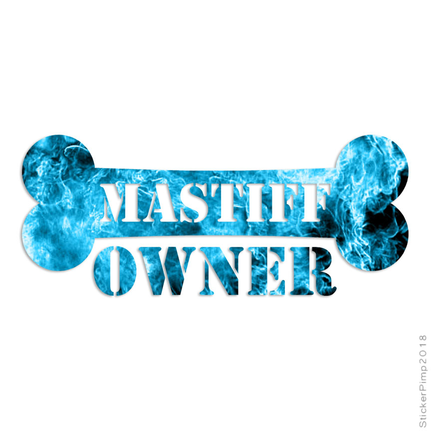 Mastiff Owner Bone, Vinyl Decal Sticker, 40 Patterns & 3 Sizes, #1653