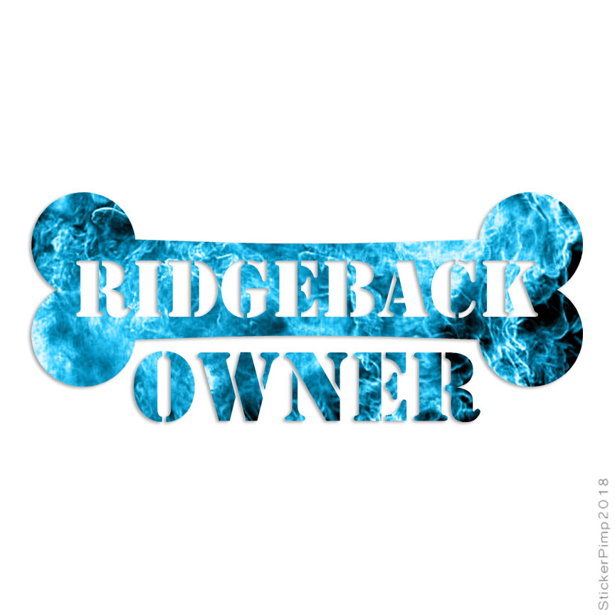 Ridgeback Owner Bone, Vinyl Decal Sticker, 40 Patterns & 3 Sizes, #1656