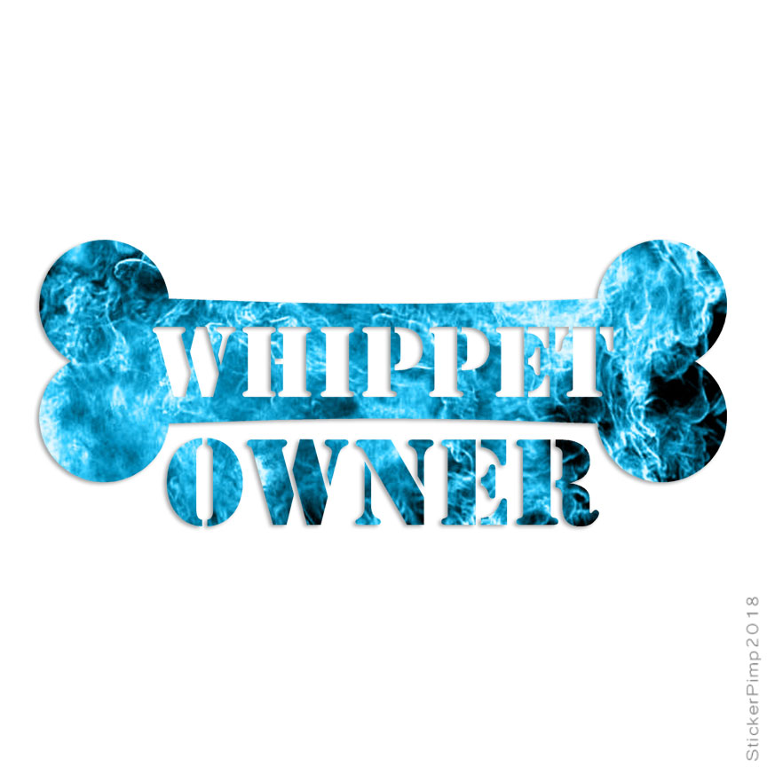Whippet Owner Bone, Vinyl Decal Sticker, 40 Patterns & 3 Sizes, #1659