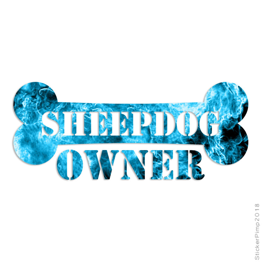Sheepdog Owner Bone, Vinyl Decal Sticker, 40 Patterns & 3 Sizes, #1665