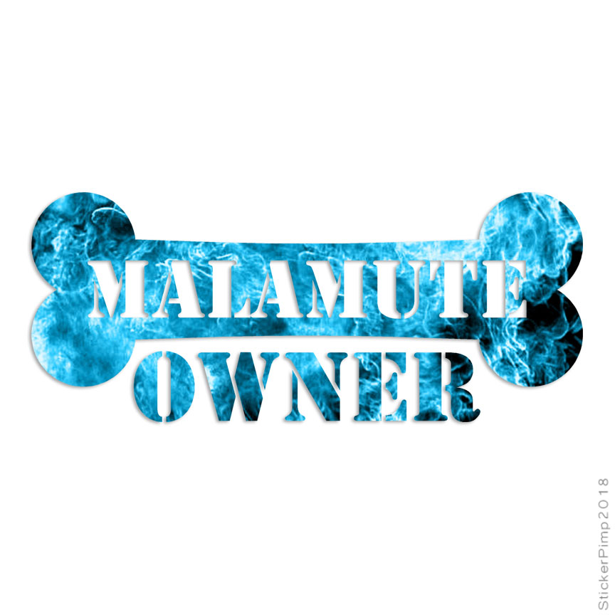 Malamute Owner Bone, Vinyl Decal Sticker, 40 Patterns & 3 Sizes, #1671