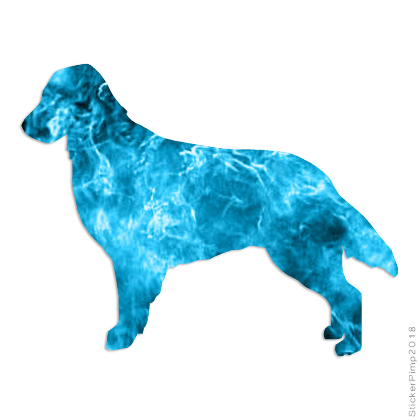 Flat Coated Retriever Dog, Vinyl Decal Sticker, 40 Patterns & 3 Sizes, #1953