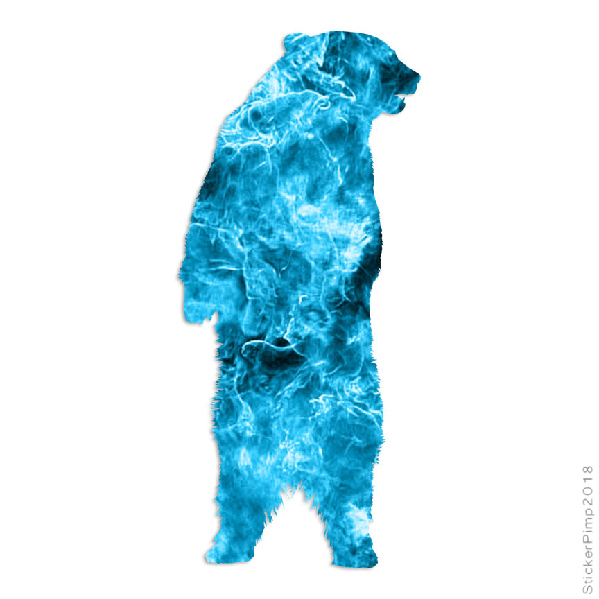 Standing Bear Grizzly, Vinyl Decal Sticker, 40 Patterns & 3 Sizes, #2793