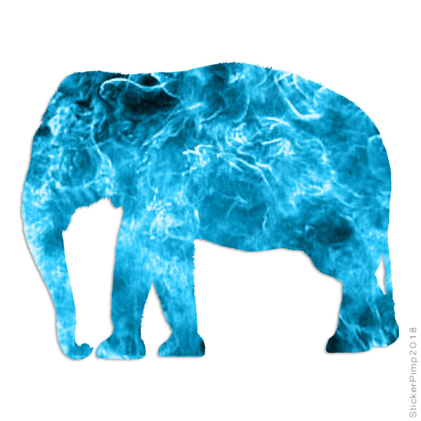 Elephant Mammoth Trunk, Vinyl Decal Sticker, 40 Patterns & 3 Sizes, #2797