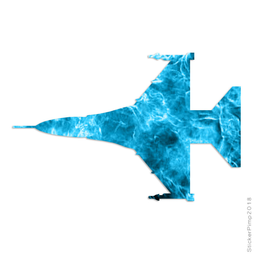 Fighter Jet Silhouette, Vinyl Decal Sticker, 40 Patterns & 3 Sizes, #2833