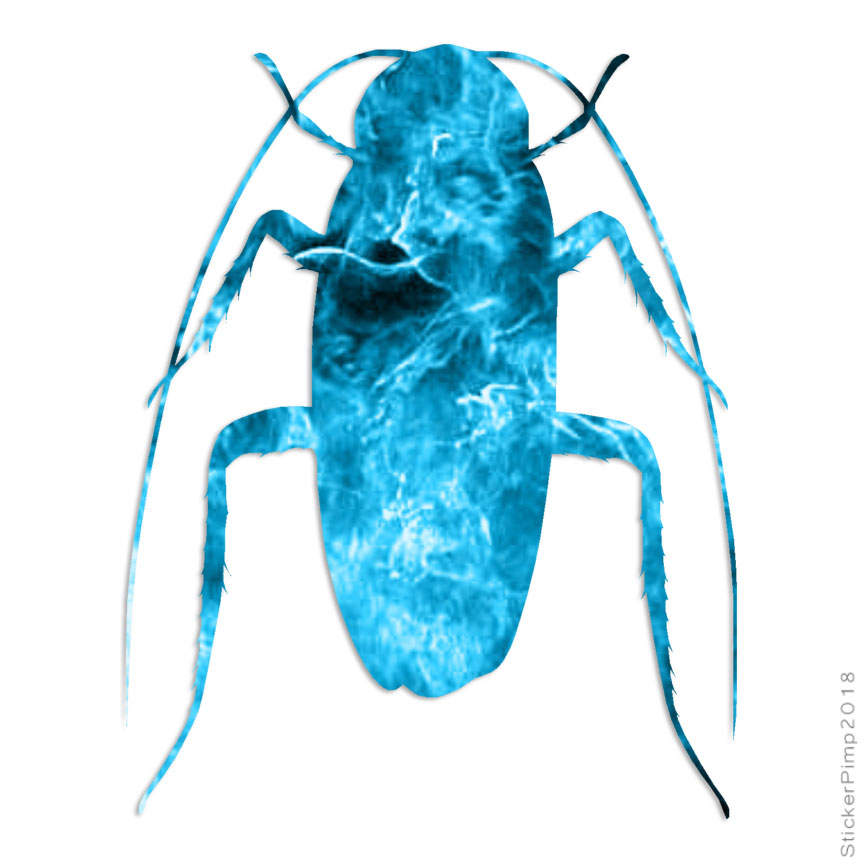 Roach Insect Pest Bug, Vinyl Decal Sticker, 40 Patterns & 3 Sizes, #2900