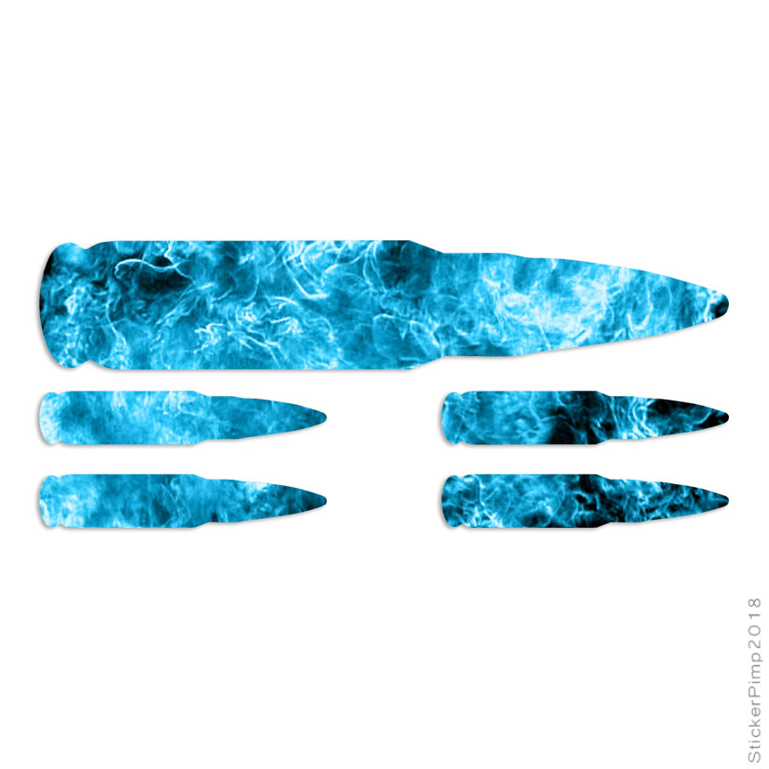 5 AK47 Rifle Ammo, Vinyl Decal Sticker, 40 Patterns & 3 Sizes, #2973