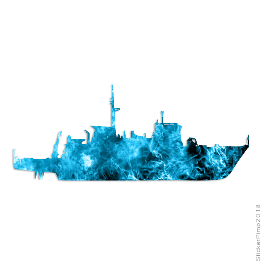 Ship Navy Cruiser Destroyer, Vinyl Decal Sticker, 40 Patterns & 3 Sizes, #3033