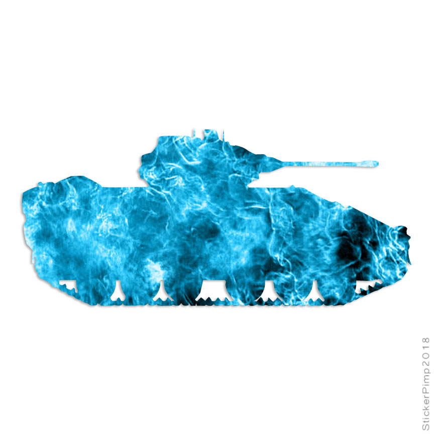 Tank Military Bradley, Vinyl Decal Sticker, 40 Patterns & 3 Sizes, #3035