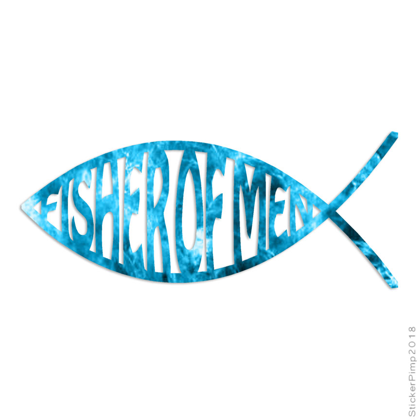 Fisher Of Men Jesus, Vinyl Decal Sticker, 40 Patterns & 3 Sizes, #306