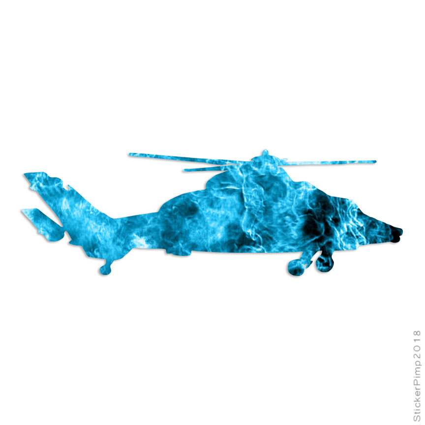 Black Hawk Attack Helicopter, Vinyl Decal Sticker, 40 Patterns & 3 Sizes, #3061