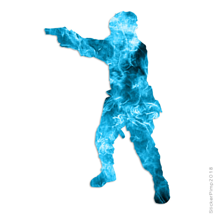 Soldier Pistol, Vinyl Decal Sticker, 40 Patterns & 3 Sizes, #3068