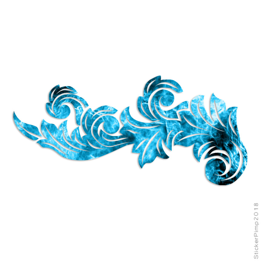Flourish Leaf Decorative, Vinyl Decal Sticker, 40 Patterns & 3 Sizes, #3091