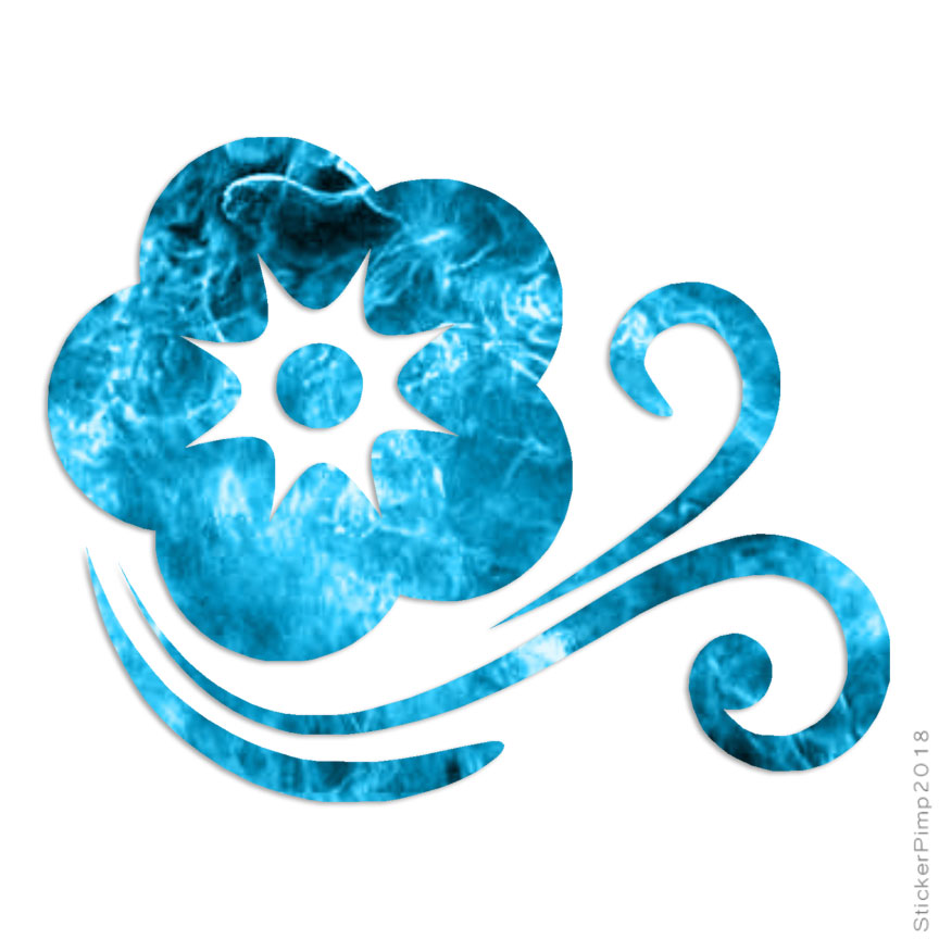 Flower Breeze Art, Vinyl Decal Sticker, 40 Patterns & 3 Sizes, #3101