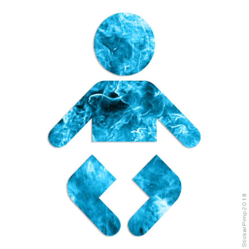 Stick Figure Baby, Vinyl Decal Sticker, 40 Patterns & 3 Sizes, #3109