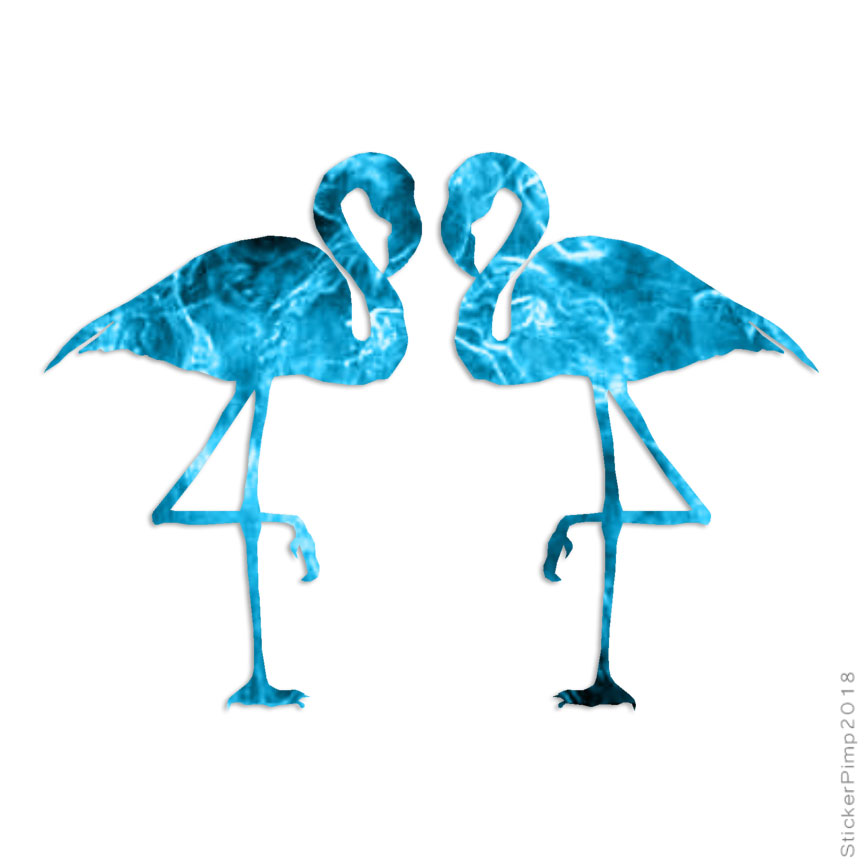 Pair of Flamingos, Vinyl Decal Sticker, 40 Patterns & 3 Sizes, #317