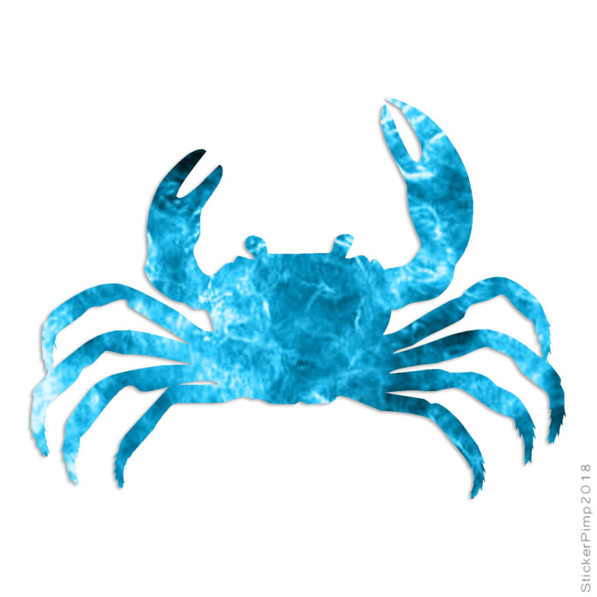 Size #3229 Crab Decal Sticker Choose Pattern 