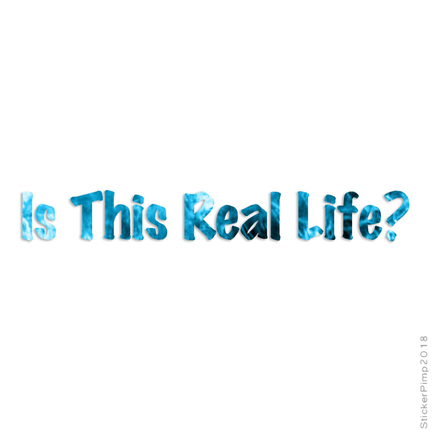Is This Real Life, Vinyl Decal Sticker, 40 Patterns & 3 Sizes, #3236