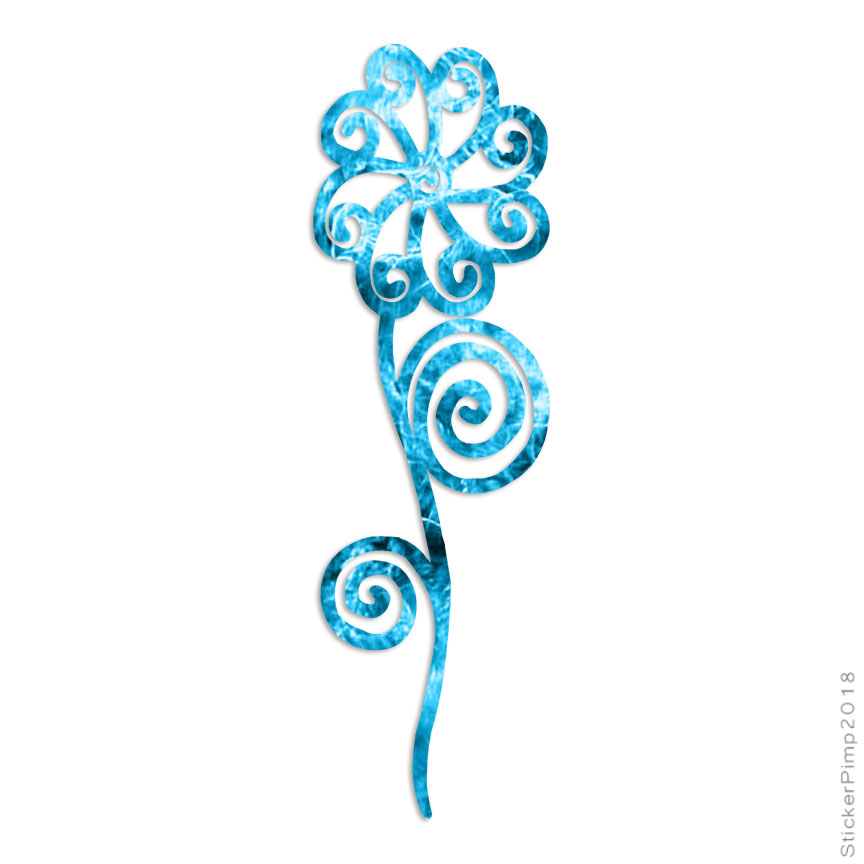 Daisy Swirl Flower, Vinyl Decal Sticker, 40 Patterns & 3 Sizes, #3326
