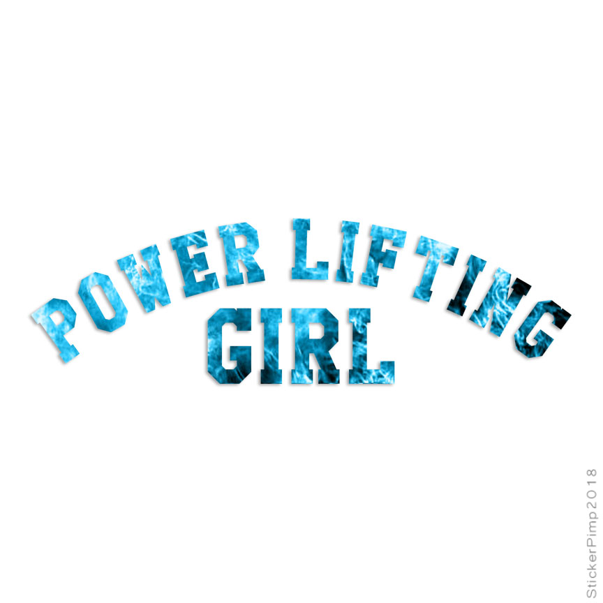 Power Lifting Girl, Vinyl Decal Sticker, 40 Patterns & 3 Sizes, #3421