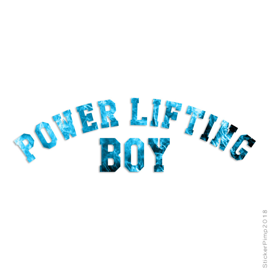 Power Lifting Boy, Vinyl Decal Sticker, 40 Patterns & 3 Sizes, #3422