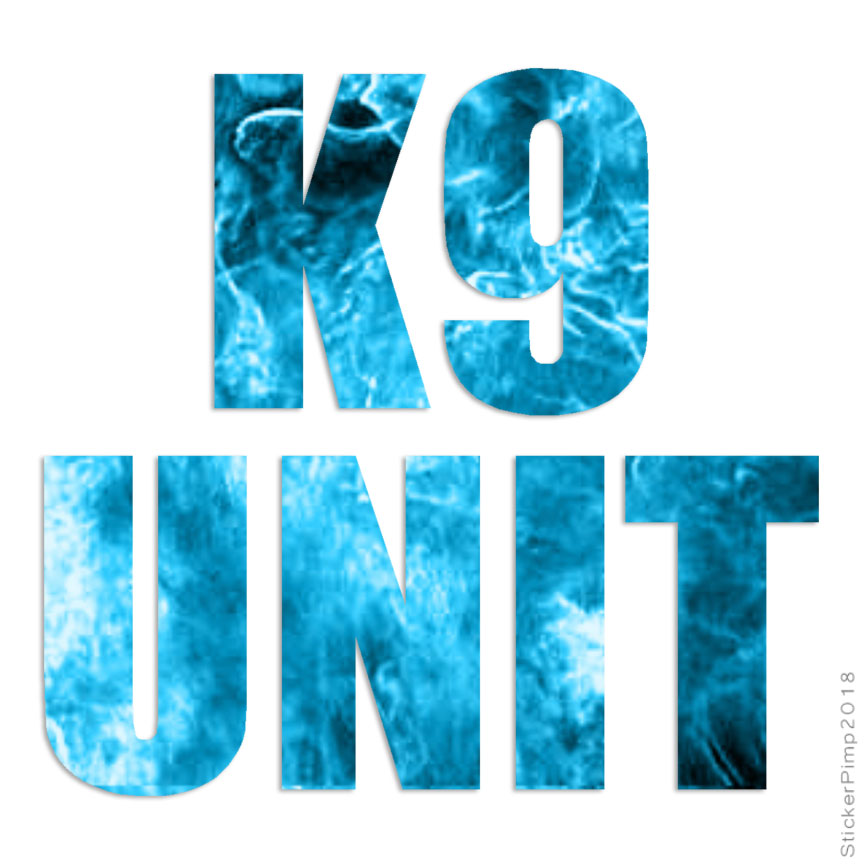 K9 Unit, Vinyl Decal Sticker, 40 Patterns & 3 Sizes, #3434