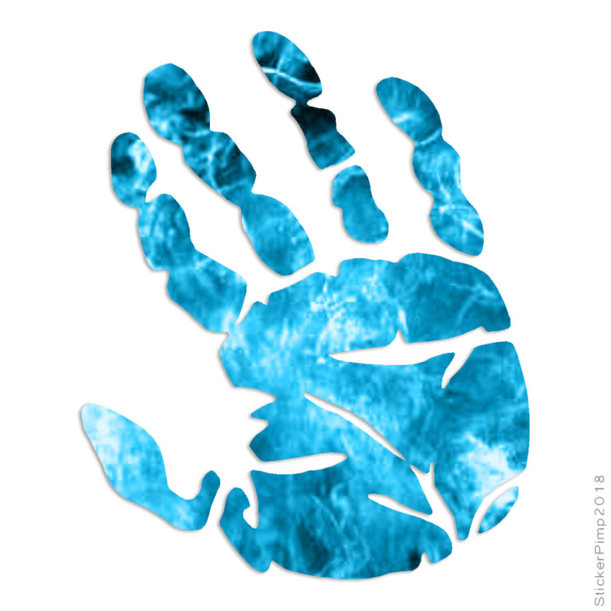 Hand Print, Vinyl Decal Sticker, 40 Patterns & 3 Sizes, #352