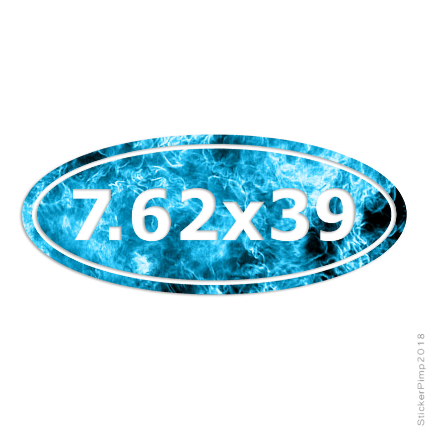 Ammo 7.62 x 39, Vinyl Decal Sticker, 40 Patterns & 3 Sizes, #36