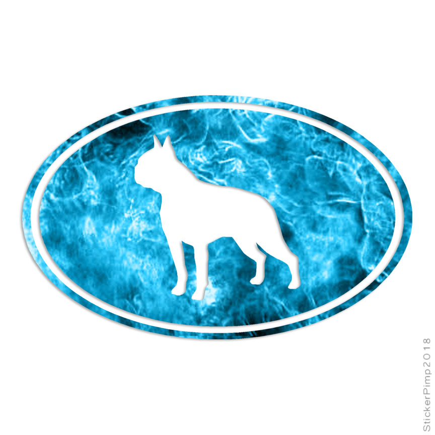 Boston Terrier Oval Dog, Vinyl Decal Sticker, 40 Patterns & 3 Sizes, #3639