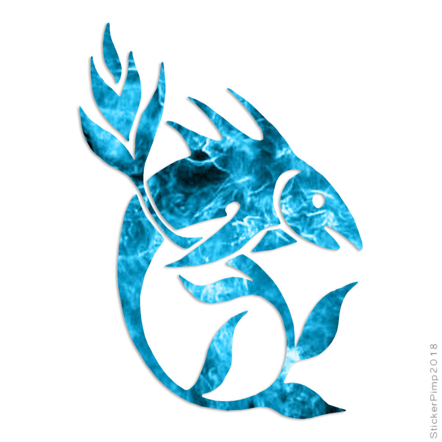 Fish Sea Weed Art, Vinyl Decal Sticker, 40 Patterns & 3 Sizes, #3729