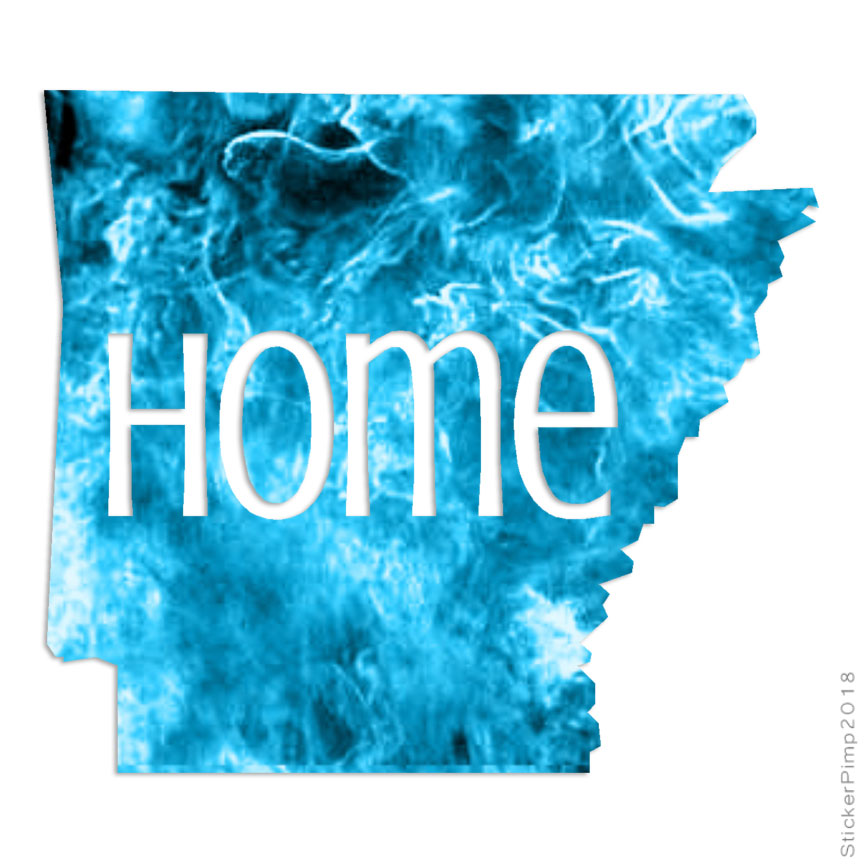 Arkansas Home State, Vinyl Decal Sticker, 40 Patterns & 3 Sizes, #3806