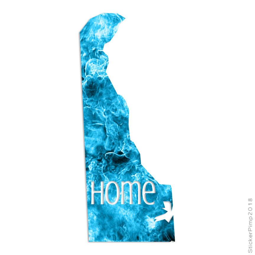 Delaware Home State, Vinyl Decal Sticker, 40 Patterns & 3 Sizes, #3810