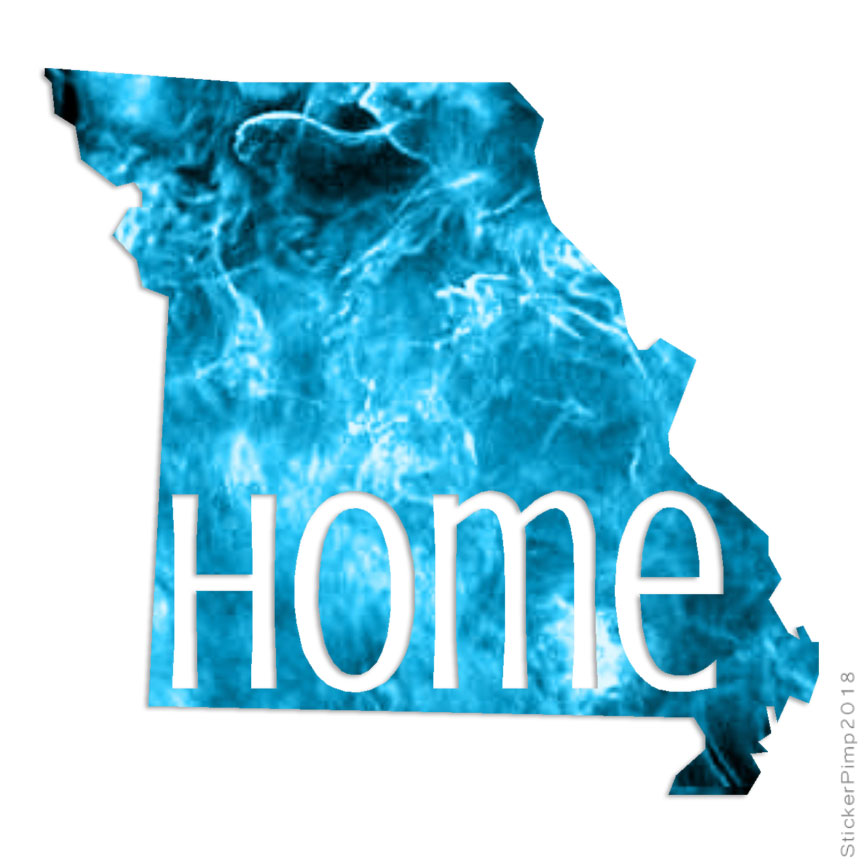Missouri Home State, Vinyl Decal Sticker, 40 Patterns & 3 Sizes, #3827