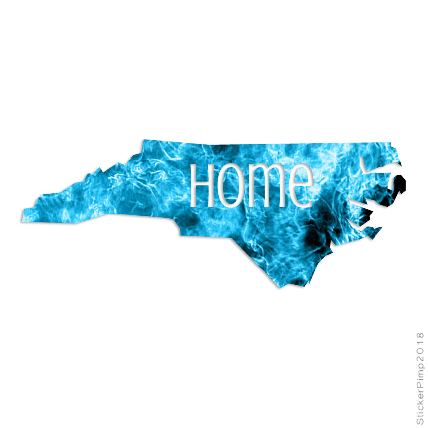 North Carolina Home State, Vinyl Decal Sticker, 40 Patterns & 3 Sizes, #3835