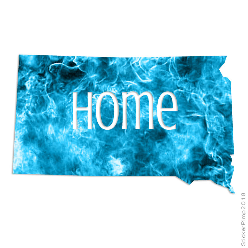 South Dakota Home State, Vinyl Decal Sticker, 40 Patterns & 3 Sizes, #3843