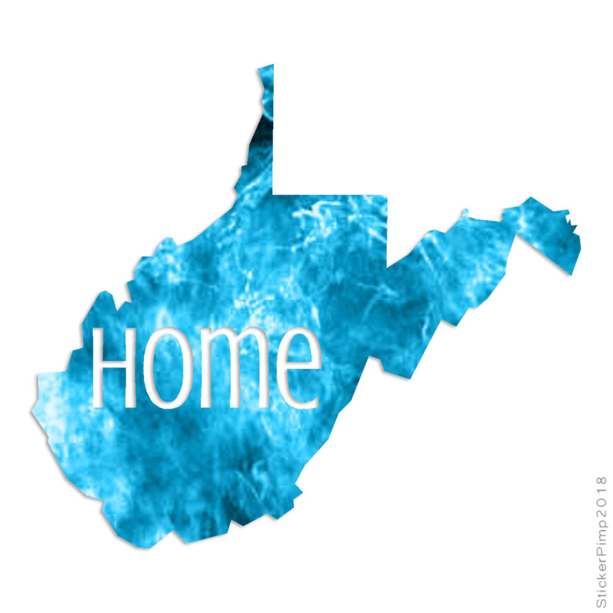 West Virginia Home State, Vinyl Decal Sticker, 40 Patterns & 3 Sizes, #3850