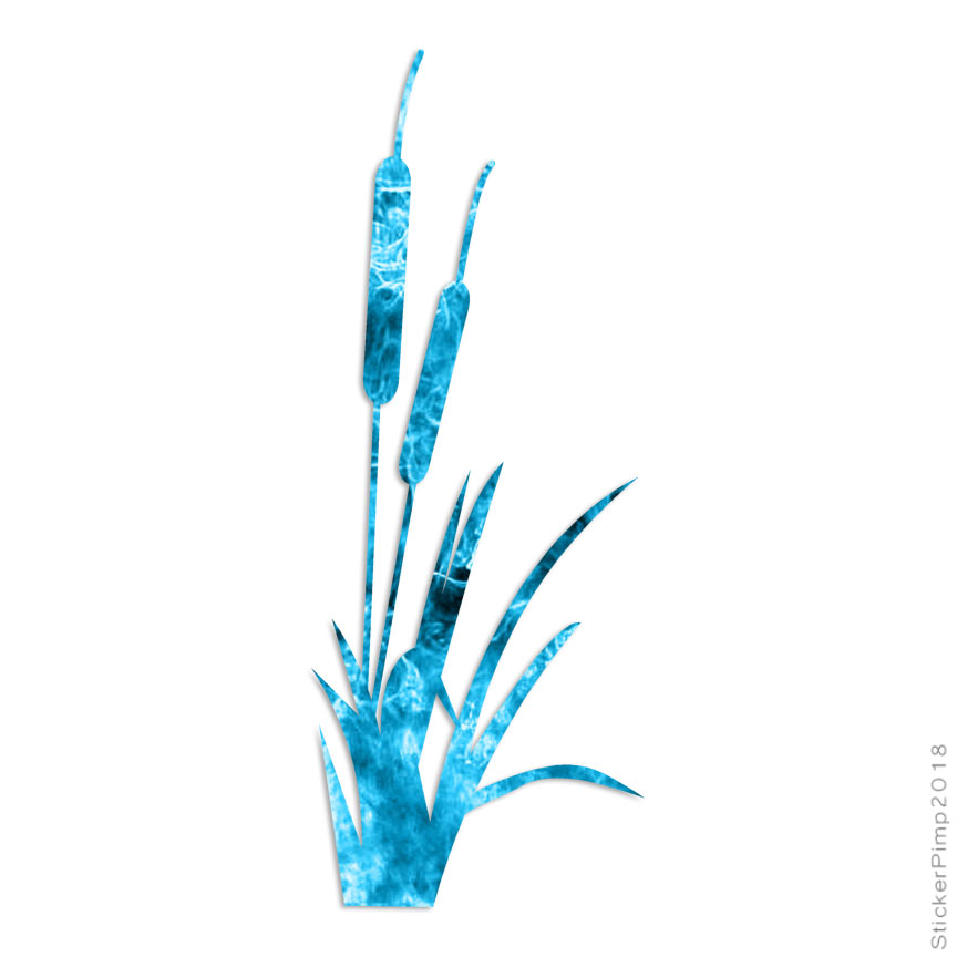 Cattails Typha Water Plant, Vinyl Decal Sticker, 40 Patterns & 3 Sizes, #3866