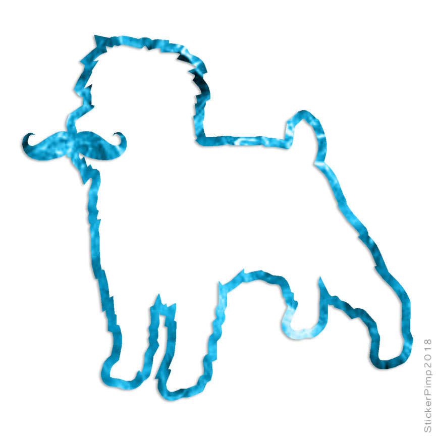 Affenpinscher Mustache, Vinyl Decal Sticker, 40 Patterns & 3 Sizes, #3927