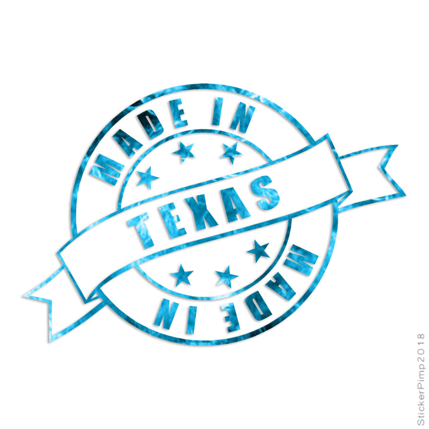 Made In Texas Stamp Logo, Vinyl Decal Sticker, 40 Patterns & 3 Sizes, #3944