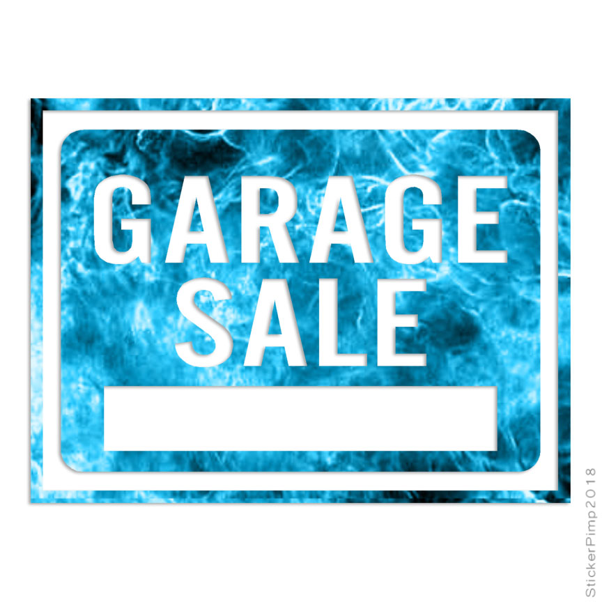 Garage Sale Business Sign, Vinyl Decal Sticker, 40 Patterns & 3 Sizes, #4005