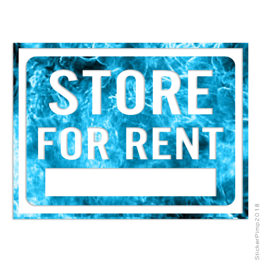 Store For Rent Business Sign, Vinyl Decal Sticker, 40 Patterns & 3 Sizes, #4006